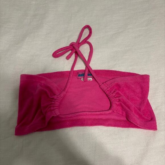 Edikted Pink Terry Cloth Crop Top Small - Picture 2 of 4